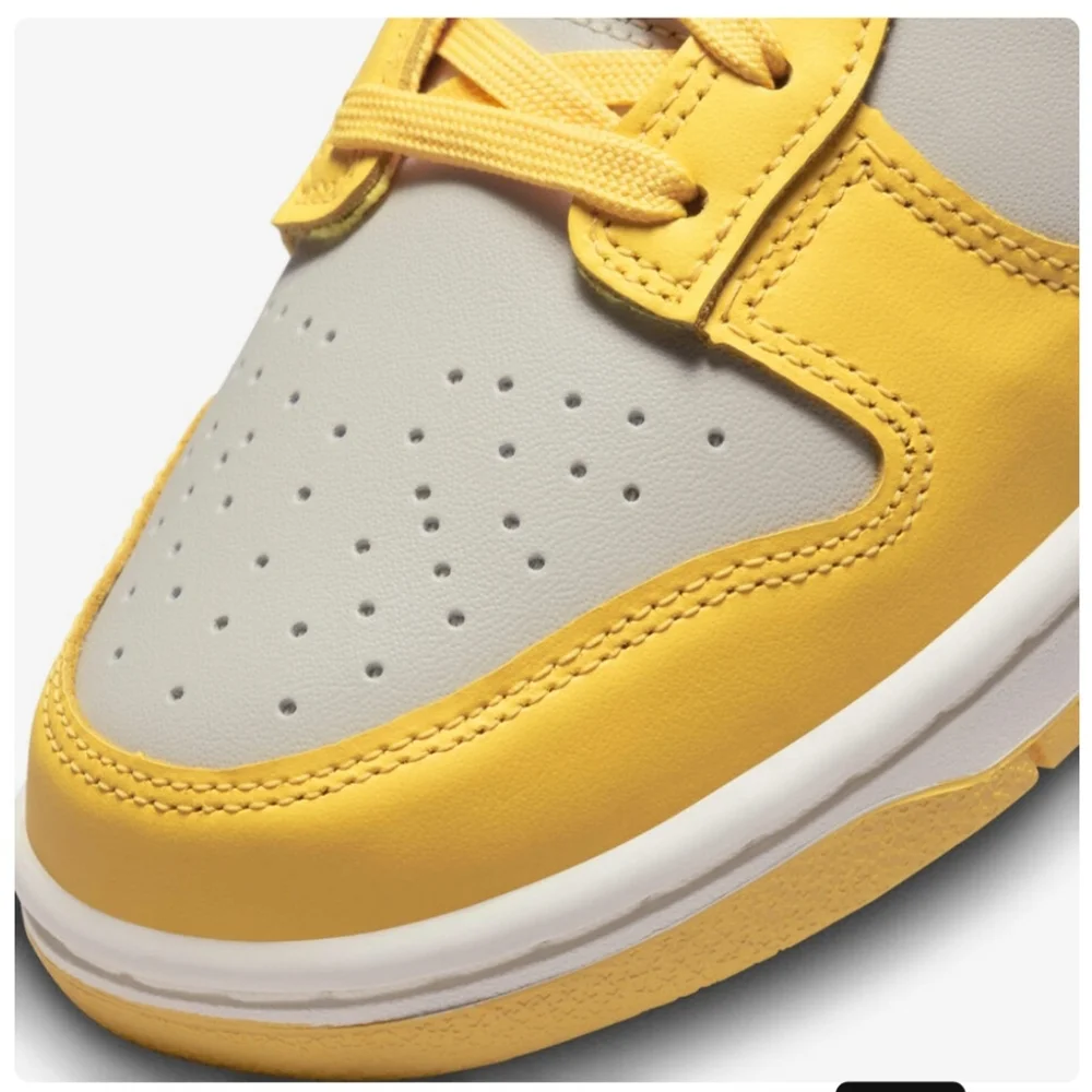 Nike Dunk Low Bright Yellow and Gray Sneakers - Picture 7 of 10